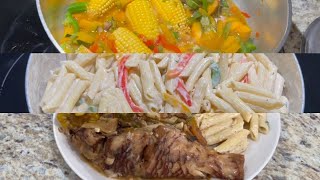 Jamaican Steam Fish Rasta Pasta with Shrimp  Steam Fish Recipe 2024 [upl. by Aisatsanna]