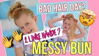 BAD HAIR DAY🙈 MESSY BUN Tutorial  MaVie Noelle Family Tutorial [upl. by Silsbye]