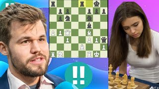 Historical chess game 73 Magnus carlsen vs Anna Cramling [upl. by Eyaf155]