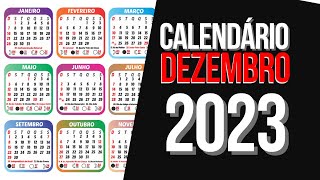 ➥ CALENDÁRIO DEZEMBRO 2023  DATA MÊS DE DEZEMBRO 2023 [upl. by Dremann527]