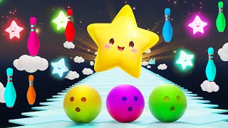 Twinkle Twinkle Little Star with Bowling Ball Adventure for Kids  Rhymes and Songs  Kutty Kids TV [upl. by Fotzsyzrk]