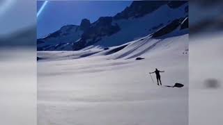 Cross country skiing Cormet de Roselend in May [upl. by Marleen449]