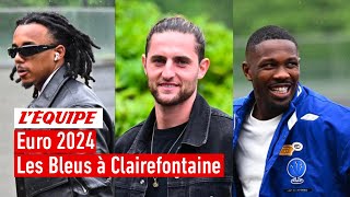 Euro 2024  Larrivée de léquipe de France à Clairefontaine [upl. by Eidarb]