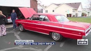 Machesney Park woman wins 1964 Chevy Impala from Rosati’s Pizza nationwide contest [upl. by Retsae]