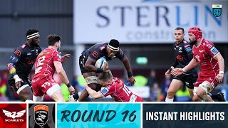 Scarlets v Cell C Sharks  Instant Highlights  Round 16  URC 202223 [upl. by Aitnas644]