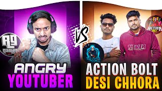 ANGRY YOUTUBER VS DESI CHHORA OR ACTION BOLT 😈 2 BIG YOUTUBERS IN MY GAME 👀🥇 FREE FIRE [upl. by Aubarta]