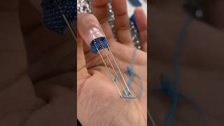 Extending my Nails with Needles amp Sewing thread 🪡🧵💅🏽 nails asmr satisfying art [upl. by Isahella]