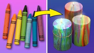 14 IDEAS COLORIDAS CON CRAYONES QUE SORPRENDERÁN A TUS AMIGOS [upl. by Adnohsirk]