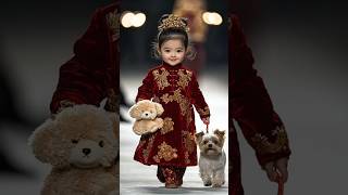 Chinese baby fashion show trendingshorts babyfashion cutefashion animals [upl. by Lauren]