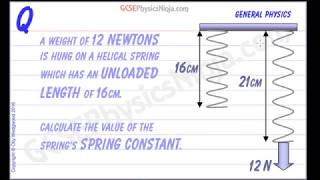 Hookes Law Physics Problems  Spring Constant Calculation [upl. by Rosemarie]