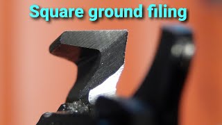 Square ground filing with double chisel bit file [upl. by Adniram]