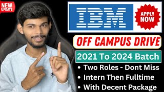 IBM Off Campus Drive 2024  Hiring Freshers  Apply Now [upl. by Enneillij925]