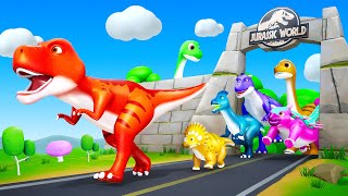 Crazy Dinosaurs Zoo Escape  Ankylosaurs Triceratops Trex Brontosaurus Allosaurus Funny Dinosaurs [upl. by Attenyw]