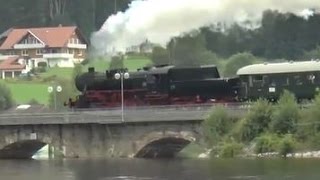 Dampzug der IG 3Seenbahn am Haltepunkt Schluchsee 02082014 [upl. by Chloras]