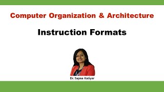 Instruction Formats  Computer Organization and Architecture [upl. by Akinom]