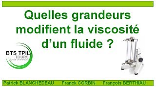 Quelles grandeurs modifient la viscosité dun fluide  BTS TPIL [upl. by Derian]