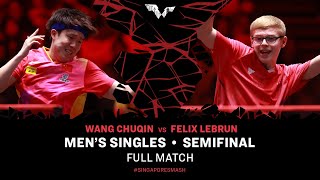 FULL MATCH  WANG Chuqin vs Felix LEBRUN  MS SF  SingaporeSmash 2024 [upl. by Gavriella]