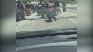 CHP frustrated with several incidents involving bikers performing illegal stunts on SoCal freeways [upl. by Hyrup765]