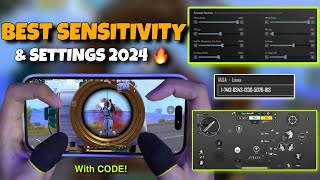 NEW😱BEST SENSITIVITY amp SETTINGS 2024🔥 4 Finger Claw Gyroscope  PUBG MOBILE [upl. by Suhcnip372]