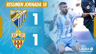 MÁLAGA CF 11 UD ALMERÍA  JORNADA 18 LALIGA HYPERMOTION [upl. by Nicoline]