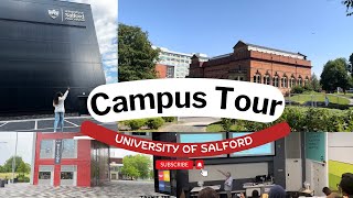 Campus Tour University of Salford Manchester  Study in the UK [upl. by Eikcuhc479]