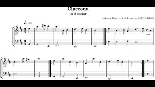 Chaconne in A major By Johann Heinrich Schmelzer with Score [upl. by Linnie]