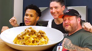 HOMEMADE PASTA 3WAYS W BOXING CHAMP DEVIN HANEY  THE IN STUDIO SHOW [upl. by Kirimia]