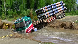 Amazing Truck with Big Engine Power  Spintires Mudrunner [upl. by Eseenaj]