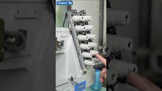 Kingtex MT 4500 – How to thread of Multineedle Chainstitch Machine [upl. by Suollecram504]