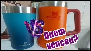 Caneca da STANLEY X Copo ARELL Comparativo da modificação do gelo com o tempo Teste Simples [upl. by Jesher309]