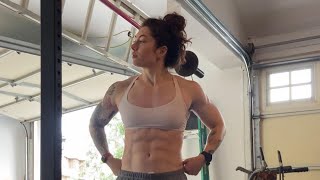 Natasha Aughey Upper Workout in Garage Gym [upl. by Mayram]