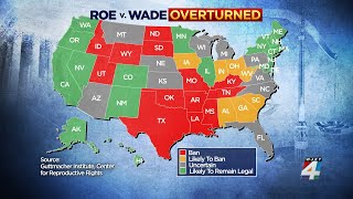 With Roe v Wade overturned here are the states set to ban abortion [upl. by Itnava841]