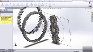 train epicycloidal  planetary gear solidworks avec animation [upl. by Ehcsrop]