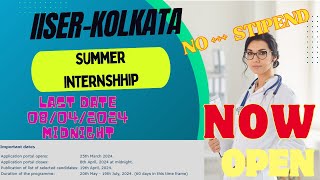 SUMMER INTERNSHIP IN IISER KOLKATA  60 DAYS INTERNSHIP  IISER KOLKATA INTERNSHIP [upl. by Acino]