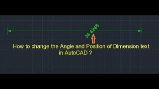 How to Rotate Dimension Text or change the Angle amp change the position in AutoCADDIMTEDIT command [upl. by Naejarual265]