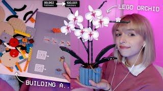 building a lego orchid 🌸  hitting 100k [upl. by Lesnah]