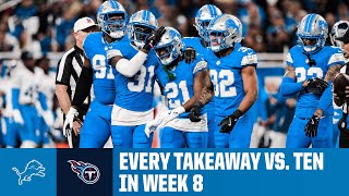 All four TAKEAWAYS by Detroits defense vs Tennessee  Lions vs Titans 2024 NFL Season Highlights [upl. by Nadual]