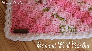 Easiest Crochet Border Ever Simple Frills [upl. by Lati]