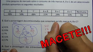 6 QUESTÕES PROBLEMAS COM CONJUNTOS  DIAGRAMA DE VENN [upl. by Latini]