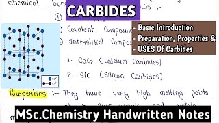 CARBIDES  Basic Concept  Notes  Isopolyacid amp Heteropolyacid  Imp For BScMSc Exams  msc [upl. by Dde286]