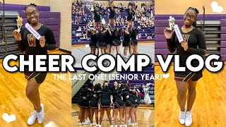 CHEER COMPETITION VLOG  Last cheer comp of senior year We won first place🥇 [upl. by Erasaec]