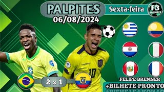 ⚽ PALPITES DE FUTEBOL PARA HOJE SEXTAFEIRA DIA 06092024  BILHETE PRONTO ✅⚽⚠️ [upl. by Eussoj257]