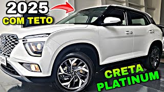 NOVO HYUNDAI CRETA PLATINUM 10 TURBO 2025 COM TETO SOLAR  SERÁ QUE É MELHOR QUE TCROSS E TRACKER [upl. by Ecnatsnok]