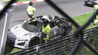 Acura NSX on fire at the Nurburgring [upl. by Llehcam]