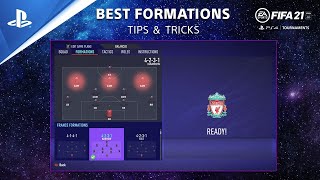 FIFA 21  Tips Tricks amp Guide The Four Best Formations  PS Competition Center [upl. by Notsyrb]