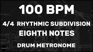 Eighth Notes  Drum Metronome Loop  100 BPM [upl. by Thaine]