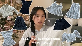 YESSTYLE clothing haul  how I style • acubi style pinterest inspired trendy and winter aesthetic [upl. by Enailil]