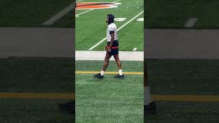 Tee Higgins puts on uniform and begins a light stretch on the bike before Tuesday night practice [upl. by Katushka]