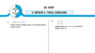 10SINIF 2DÖNEM 1YAZILI ORİJİNAL YAYINLARI MATEMATİK SORU ÇÖZÜMLERİ PDF [upl. by Amero]