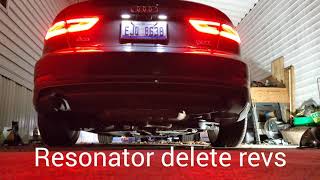 AUDI A3 8V resonator delete VS stock exhaust comparison [upl. by Tevlev704]